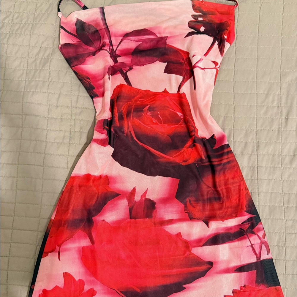 Stradivarius Red Sheath Cocktail Dress